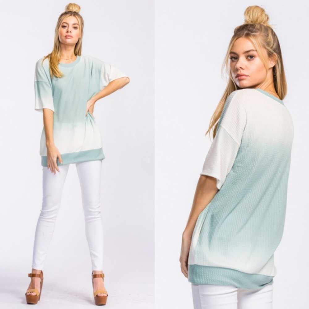 Ombre Pocket Top - SAGE - Picture 2 of 2